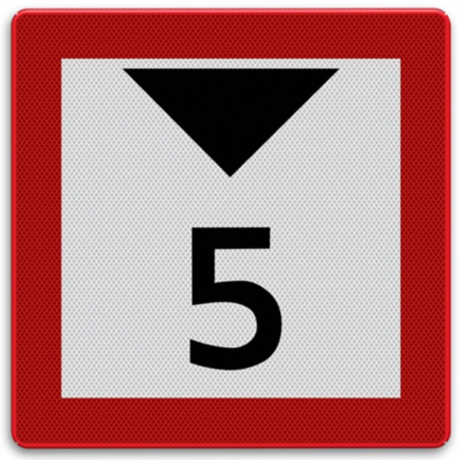 Scheepvaartbord C.2 - Beperkte doorvaarthoogte Scheepvaartbord C.2 - Beperkte doorvaarthoogte