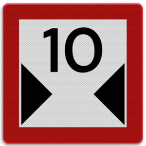 Shipping sign C.3 - Limited width of passage or fairway Shipping sign C.3 - Limited width of passage or fairway