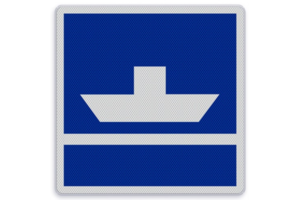 Scheepvaartbord E.4a - Niet vrijvarende veerpont Scheepvaartbord E.4a - Niet vrijvarende veerpont