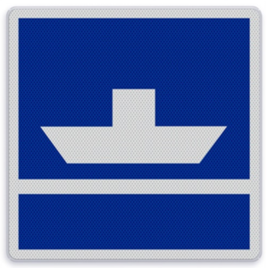 Scheepvaartbord E.4a - Niet vrijvarende veerpont Scheepvaartbord E.4a - Niet vrijvarende veerpont