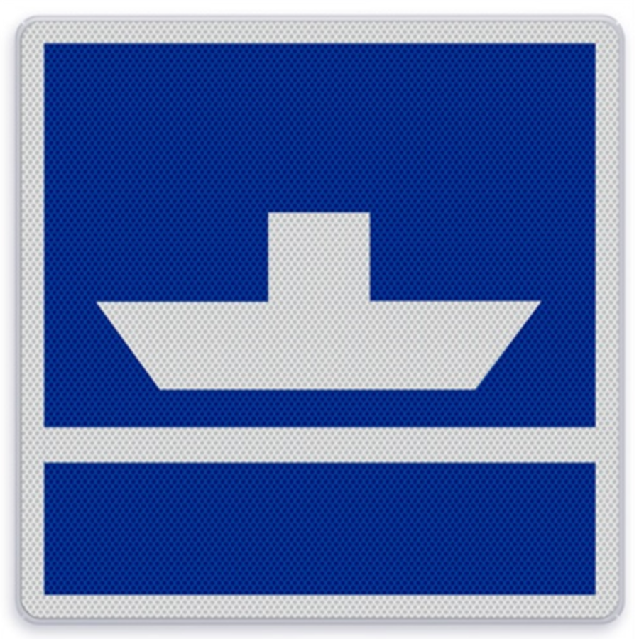 Scheepvaartbord E.4a - Niet vrijvarende veerpont Scheepvaartbord E.4a - Niet vrijvarende veerpont