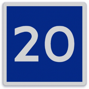 Shipping sign E.5.1 - Permission to take berth up to the indicated width in meters