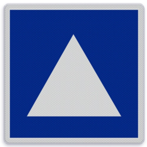 Scheepvaartbord E.5.4 - Ligplaatsen voor niet kegel voerende duwvaart Scheepvaartbord E.5.4 - Ligplaatsen voor niet kegel voerende duwvaart
