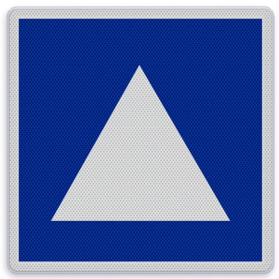 Scheepvaartbord E.5.4 - Ligplaatsen voor niet kegel voerende duwvaart Scheepvaartbord E.5.4 - Ligplaatsen voor niet kegel voerende duwvaart
