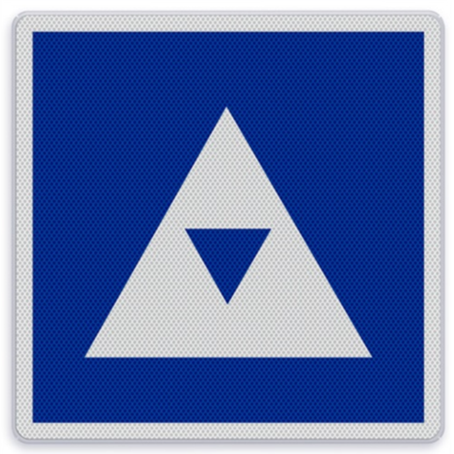 Scheepvaartbord E.5.5 - Ligplaatsen voor duwvaart met één kegel Scheepvaartbord E.5.5 - Ligplaatsen voor duwvaart met één kegel