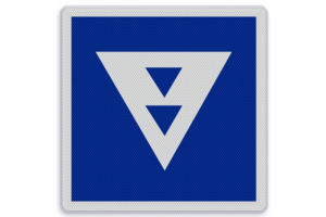 Shipping sign E.5.10 - Berths for ships with two cones, not being pushed vessels Shipping sign E.5.10 - Berths for ships with two cones, not being pushed vessels