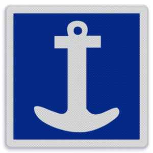 Shipping sign E.6 - Permission to anchor