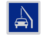 Shipping sign E.7.1 - Permission to moor for the disembarkation or embarkation of a car