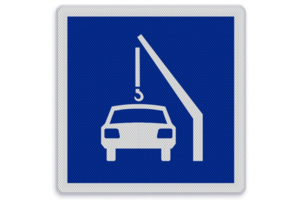 Shipping sign E.7.1 - Permission to moor for the disembarkation or embarkation of a car Shipping sign E.7.1 - Permission to moor for the disembarkation or embarkation of a car