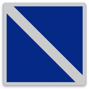 Shipping Sign E.11 - End of a prohibition or order valid for one direction or end of a restriction