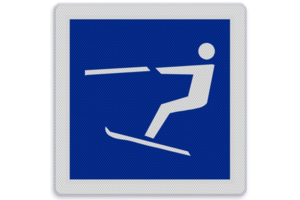 Scheepvaartbord E.17 - Waterskiën toegestaan Scheepvaartbord E.17 - Waterskiën toegestaan