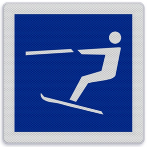 Scheepvaartbord E.17 - Waterskiën toegestaan Scheepvaartbord E.17 - Waterskiën toegestaan