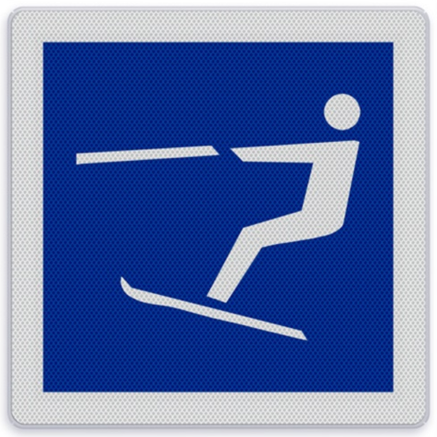 Scheepvaartbord E.17 - Waterskiën toegestaan Scheepvaartbord E.17 - Waterskiën toegestaan