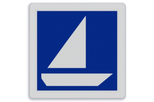 Scheepvaartbord E.18 - Zeilschepen toegestaan Scheepvaartbord E.18 - Zeilschepen toegestaan