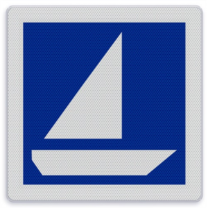 Scheepvaartbord E.18 - Zeilschepen toegestaan