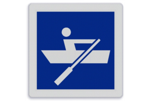 Shipping sign E.19 - Ships propelled by muscle power allowed Shipping sign E.19 - Ships propelled by muscle power allowed