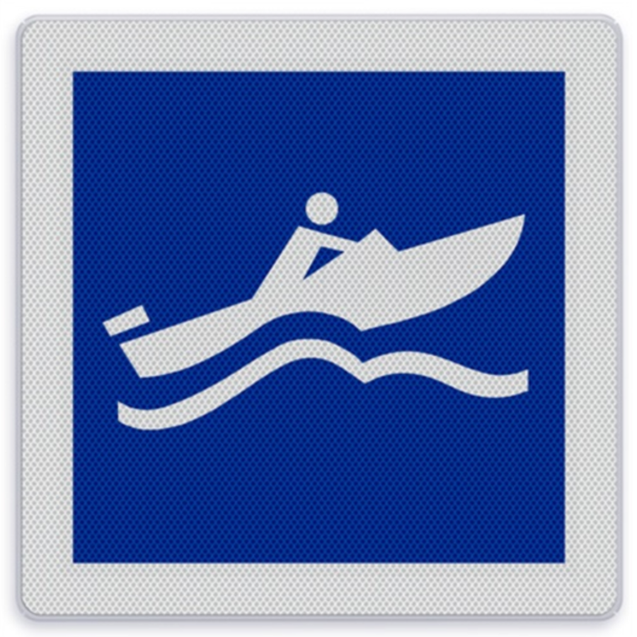Shipping sign E.21 - Fast sailing allowed for small motor vessels Shipping sign E.21 - Fast sailing allowed for small motor vessels