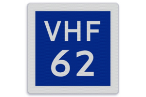 Shipping sign E.23 - VHF channel for nautical information