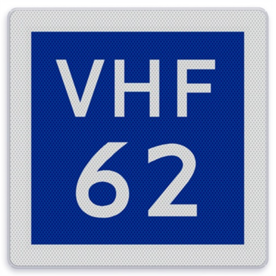 Shipping sign E.23 - VHF channel for nautical information