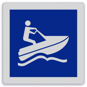 Scheepvaartbord E.24 - Waterscooter toegestaan