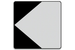 Shipping sign F.2a left - Direction indication with side panels Shipping sign F.2a left - Direction indication with side panels