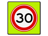 Verkeersbord RVV A01-30f - Maximum snelheid 30 km/u