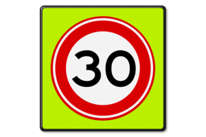 Verkeersbord RVV A01-30f - Maximum snelheid 30 km/u