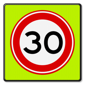 Verkeersbord RVV A01-30f - Maximum snelheid 30 km/u