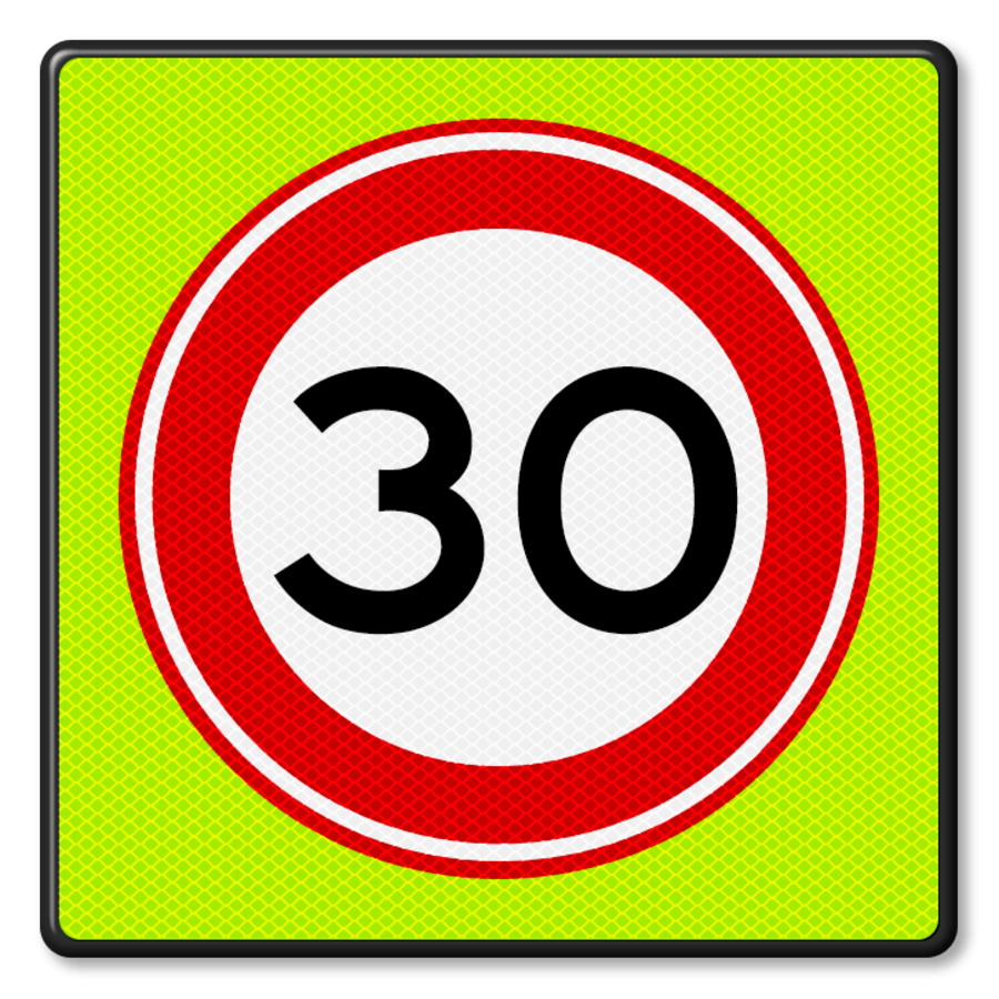 Verkeersbord RVV A01-30f - Maximum snelheid 30 km/u Verkeersbord RVV A01-30f - Maximum snelheid 30 km/u