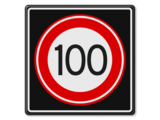 Traffic sign RVV A01-100s - Maximum speed 100 km/h