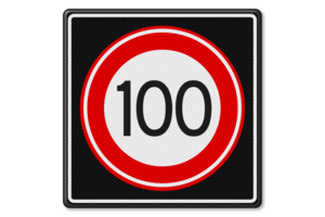 Traffic sign RVV A01-100s - Maximum speed 100 km/h