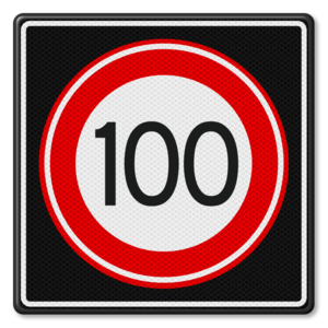 Traffic sign RVV A01-100s - Maximum speed 100 km/h