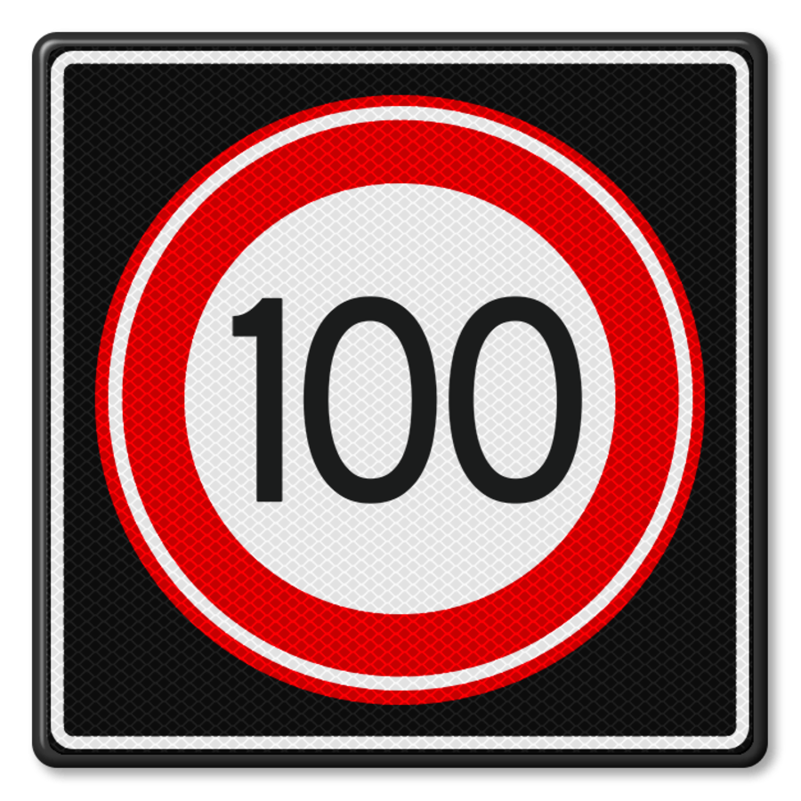 Traffic sign RVV A01-100s - Maximum speed 100 km/h