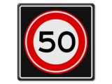 Traffic sign RVV A01-50s - Maximum speed 50 km/h