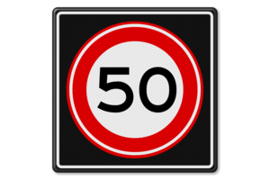 Traffic sign RVV A01-50s - Maximum speed 50 km/h Traffic sign RVV A01-50s - Maximum speed 50 km/h