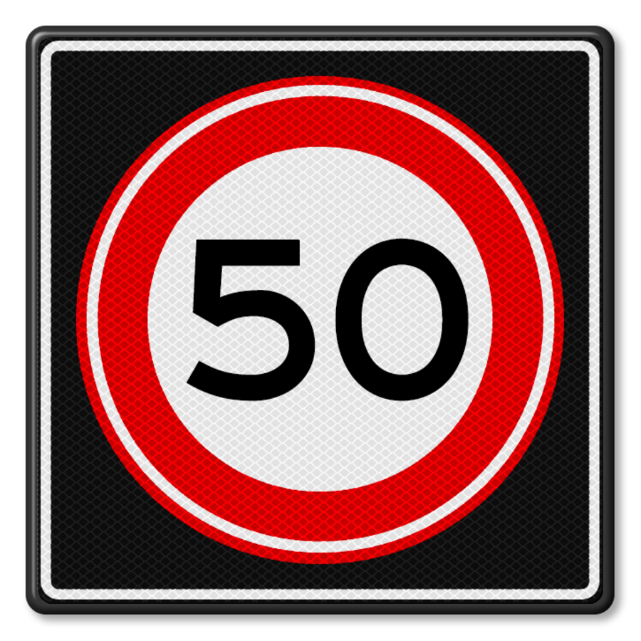 Traffic sign RVV A01-50s - Maximum speed 50 km/h Traffic sign RVV A01-50s - Maximum speed 50 km/h