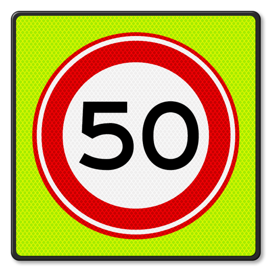 Traffic Sign RVV A01-50f - Maximum speed 50 km/h