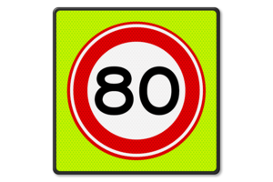 Traffic Sign RVV A01-80f - Maximum speed 80 km/h