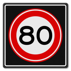 Traffic sign RVV A01-80s - Maximum speed 80 km/h