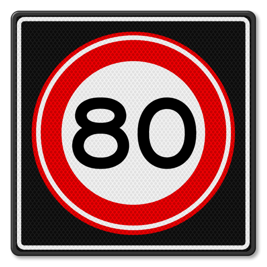 Traffic sign RVV A01-80s - Maximum speed 80 km/h