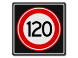 Verkeersbord RVV A01-120s - Maximum snelheid 120 km/h
