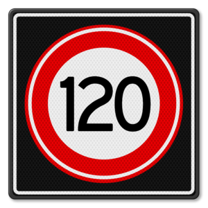 Traffic sign RVV A01-120s - Maximum speed 120 km/h