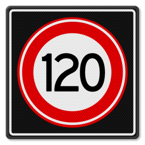 Verkeersbord RVV A01-120s - Maximum snelheid 120 km/h