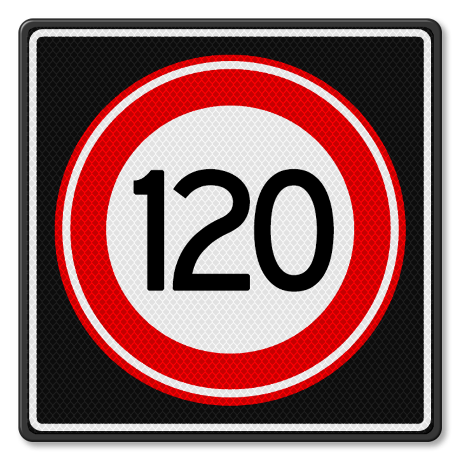 Traffic sign RVV A01-120s - Maximum speed 120 km/h Traffic sign RVV A01-120s - Maximum speed 120 km/h