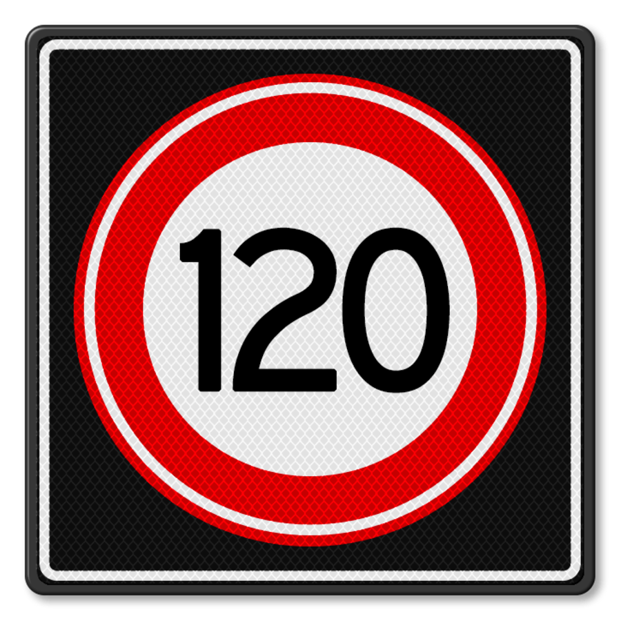 Verkeersbord RVV A01-120s - Maximum snelheid 120 km/h
