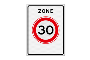 Traffic sign RVV A01-30zb - Begin zone maximum speed 30 km/h