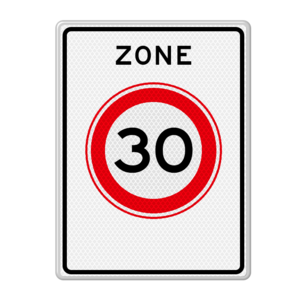 Traffic sign RVV A01-30zb - Begin zone maximum speed 30 km/h