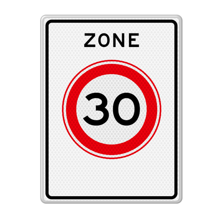 Traffic sign RVV A01-30zb - Begin zone maximum speed 30 km/h Traffic sign RVV A01-30zb - Begin zone maximum speed 30 km/h