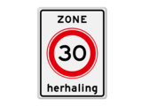 Traffic sign RVV A01-30zh - Maximum speed zone repeat