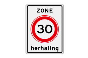 Verkeersbord RVV A01-30zh - Herhaling maximum snelheid zone
